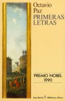 Front cover of Primeras letras (1931-1943) by Octavio Paz