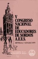 Front cover of V Congreso Nacional de Educadores de Sordos by Congreso Nacional de Educadores de Sordos (5th 1979 Seville, Spain)