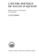 Front cover of L'euvre poetique de Paulin d'Aquilee (Kungl. Vitterhets historie och antikvitets akademiens handlingar) by Paulinus