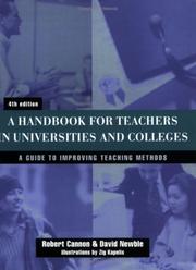 Front cover of A handbook for teachers in universities and colleges by Robert Cannon
