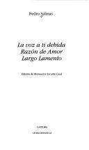Cover of La voz a ti debida by Pedro Salinas