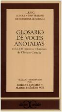 Front cover of Glosario de voces anotadas en los 100 primeros volúmenes de Clásicos Castalia by Robert Jammes