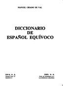 Front cover of Diccionario de español equívoco by Manuel Criado de Val