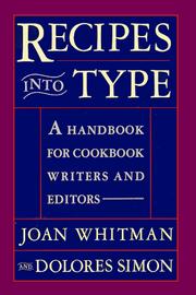 Cover of Recipes into type by Joan Whitman