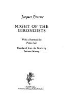 Cover of De nacht der Girondijnen by Jacques Presser