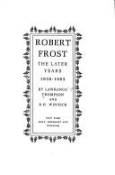 Front cover of Robert Frost by Lawrance Roger Thompson