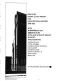 Front cover of In the cause of architecture, Frank Lloyd Wright by Frank Lloyd Wright
