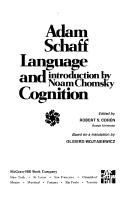 Cover of Language and cognition by Adam Schaff