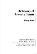 Cover of Dictionary of literary terms by Harry Shaw
