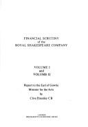 Front cover of Financial scrutiny of the Royal Shakespeare Company by Clive Priestley
