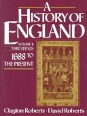 Front cover of A history of England by Clayton Roberts