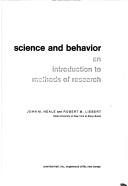 Cover of Science and behavior by John M. Neale