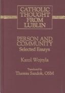 Front cover of Person and Community by Pope John Paul II