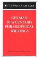 Cover of German 20th Century Philosophical Writings (German Library) by Wolfgang Schirmacher