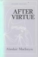 Front cover of After virtue by Alasdair C. MacIntyre
