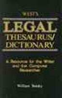 Front cover of West's legal thesaurus/dictionary by William P. Statsky