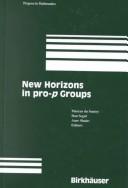 Front cover of New horizons in pro-p groups by Aner Shalev