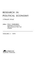 Cover of Research in Political Economy by Paul Zarembka