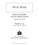Cover of Study guide [to] Linear algebra and its applications, 3rd. edition update by David C. Lay