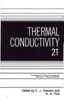 Front cover of Thermal conductivity 20 by International Thermal Conductivity Conference (20th 1987 Blacksburg, Va.)