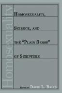 Front cover of Homosexuality, Science, and the "Plain Sense" of Scripture by David L. Balch
