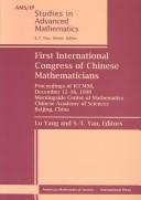 Front cover of First International Congress of Chinese Mathematicians by International Congress of Chinese Mathematicians (1st 1998 Beijing, China)