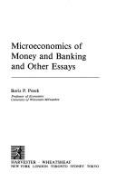 Front cover of Microeconomics of Money by Bors P. Pesek