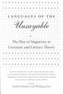 Front cover of Languages of the unsayable by Sanford Budick