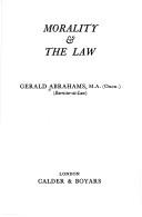 Cover of Morality & the law by Gerald Abrahams