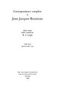 Front cover of Correspondance Complete De Jean Jacques Rousseau by Jean-Jacques Rousseau