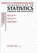 Cover of Introduction to statistics by David Ray Anderson