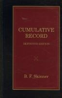 Cover of Cumulative record by B. F. Skinner