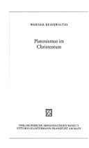 Cover of Platonismus im Christentum by Werner Beierwaltes