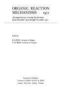 Front cover of Organic Reaction Mechanisms by B. Capon