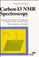 Cover of Carbon-13 NMR spectroscopy by Eberhard Breitmaier