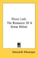 Front cover of Pierre Loti by Edmund B. D'Auvergne