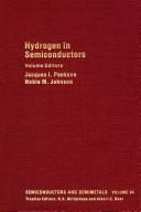 Front cover of Hydrogen in Semiconductors (Semiconductors and Semimetals) by Jacques I. Pankove
