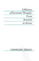 Front cover of A history of economic thought by Charles E. Staley