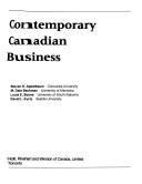Cover of Contemporary Canadian business by Steven H. Appelbaum