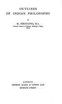 Cover of Outlines of Indian philosophy by Mysore Hiriyanna