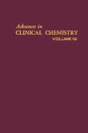 Front cover of Advances in clinical chemistry by Unknown