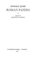 Cover of Roman papers by Ronald Syme