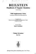 Front cover of Beilstein Handbook of Organic Chemistry, Fourth Edition / Beilsteins Handbuch Der Organischen Chemie, 4. Auflage Supplement 5 Fifth Supplementary Seri by Unknown