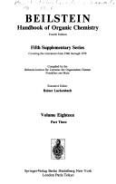 Front cover of Beilstein Handbook of Organic Chemistry, Fourth Edition / Beilsteins Handbuch Der Organischen Chemie, 4. Auflage Supplement 5 Fifth Supplementary Seri by Unknown