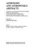Front cover of Astronomy and Astrophysics Abstracts by Unknown