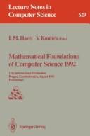 Front cover of Mathematical Foundations of Computer Science, 1992 (Symposium on Mathematical Foundations of Computer Science//Mathematical Foundations of Computer Science) by I. M. Havel