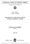 Front cover of Mathematical structure of finite random cybernetic systems by Silviu Guiaşu
