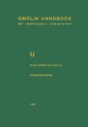 Front cover of Gmelin Handbook of Inorganic and Organometallic Chemistry - 8th Edition Element U U. Uran. Uranium (System-NR. 55) Supplement A-E Gmelin U.Uran Erg.Bd by Unknown