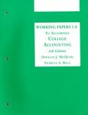 Front cover of College Accounting: Working Papers by Douglas J. McQuaig
