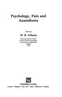 Front cover of Psychology, Pain and Anaesthesia by Tony Gibson